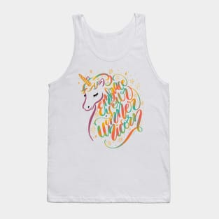 Embrace Your Inner Unicorn Unique Colorful Hand Lettering Design Tank Top